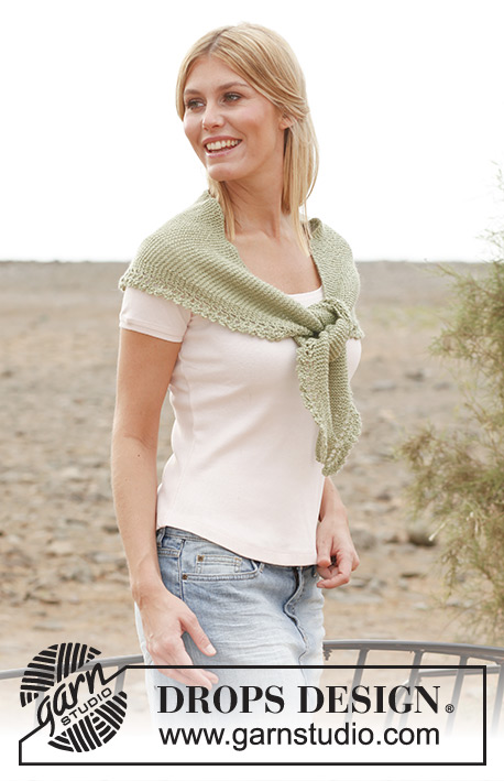 Caress / DROPS 136-2 - Châle DROPS en Alpaca.  