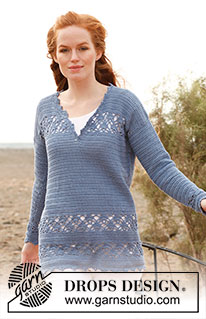 Country Dream / DROPS 136-25 - Túnica DROPS, en ganchillo / crochet, en “Safran”. Talla: S – XXXL.