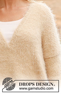 Stardust / DROPS 136-26 - Knitted DROPS large jumper in ”Symphony” or Melody with ”Glitter”. Size: S - XXXL.
