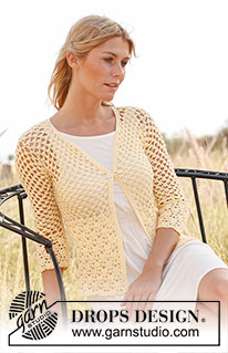 Buttercup / DROPS 136-30 - Crochet DROPS jacket in ”Muskat”. Size: XS - XXXL.