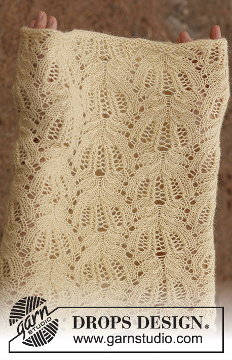 Buttercream / DROPS 137-13 - DROPS pitsineulekauluri ”Alpaca”-langasta.