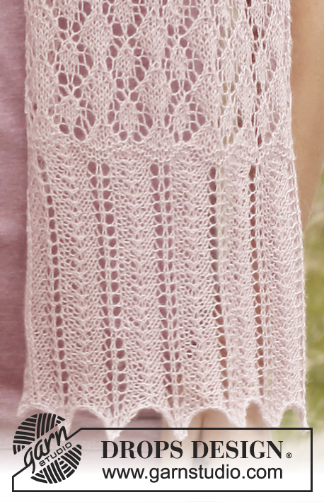 Grace / DROPS 137-5 - Stickad DROPS halsduk med hålmönster i ”Lace”