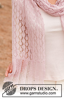 Grace / DROPS 137-5 - Stickad DROPS halsduk med hålmönster i ”Lace”