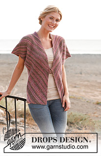 Purple Dream / DROPS 138-12 - Chaleco DROPS, tejido en diagonal, en “Fabel”. Talla: S – XXXL.