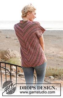 Purple Dream / DROPS 138-12 - Chaleco DROPS, tejido en diagonal, en “Fabel”. Talla: S – XXXL.