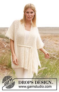 Milky Way / DROPS 138-19 - Poncho de punto DROPS, en “Vienna” o “Melody”. Talla: S – XXXL.