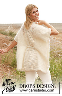 Milky Way / DROPS 138-19 - Poncho de punto DROPS, en “Vienna” o “Melody”. Talla: S – XXXL.