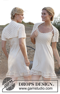 Apple Blossoms / DROPS 138-29 - DROPS pitsineulebolero “Cotton Light” -langasta. Koot S-XXXL.