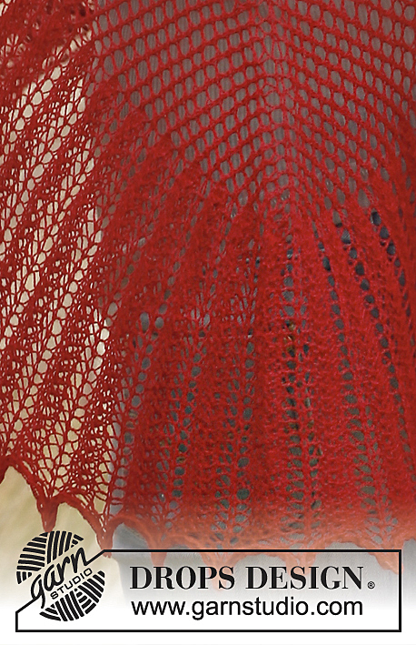 Rosita / DROPS 139-2 - Spetsstickad DROPS sjal i ”Lace”