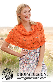 Golden Flame / DROPS 139-32 - DROPS pitsineuleponcho ”Paris”-langasta. 
Koot S-XXXL.
