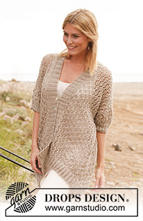 Melanie / DROPS 139-7 - Gilet ajouré DROPS, en “Lin” ou “Belle”.
Du S au XXXL.