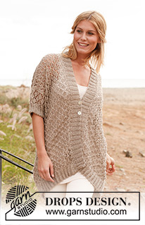 Melanie / DROPS 139-7 - Gilet ajouré DROPS, en “Lin” ou “Belle”.
Du S au XXXL.