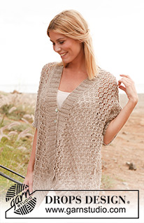 Melanie / DROPS 139-7 - Gilet ajouré DROPS, en “Lin” ou “Belle”.
Du S au XXXL.