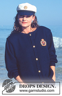 DROPS 14-1 - DROPS navy jacket with “Karisma Superwash”.  