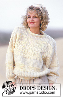 Bright Smiles / DROPS 14-18 - Knitted jumper with textured pattern in DROPS Karisma and Kid Mohair or Brushed Alpaca Silk.