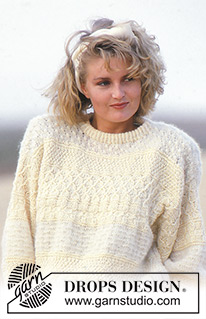 Bright Smiles / DROPS 14-18 - Knitted jumper with textured pattern in DROPS Karisma and Kid Mohair or Brushed Alpaca Silk.