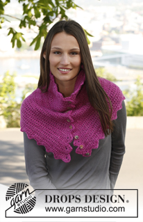 Blissfull Blossom / DROPS 140-18 - Crochet DROPS hat in ”Karisma” and “Kid-Silk”.