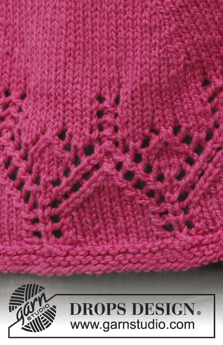 Raspberry Treasure / DROPS 140-21 - Gestrickter DROPS Poncho in ”Andes” mit Lochmuster. Größe S – XXXL.