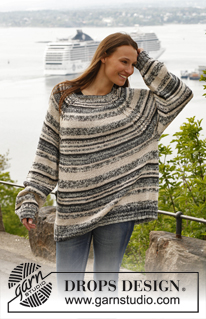 Vanessa / DROPS 140-23 - Knitted oversized DROPS jumper with cables and raglan in ”Alpaca”, ”Fabel” and ”Cotton Viscose”. Size: S - XXXL.