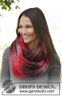 Natascha / DROPS 140-5 - Knitted DROPS neck warmer with rib in ”Verdi”.