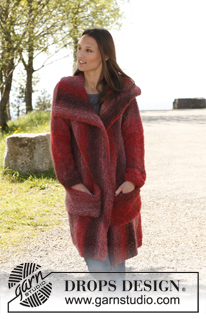 Chestnutfire / DROPS 140-6 - Knitted DROPS jacket worked sideways in ”Verdi” and ”Kid Silk”. Size: S - XXXL.