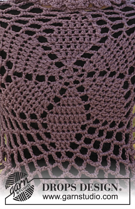 Dalie Delight / DROPS 141-1 - Crochet DROPS jacket worked in a circle in ”Andes”. 
Size: XS - XXXL.