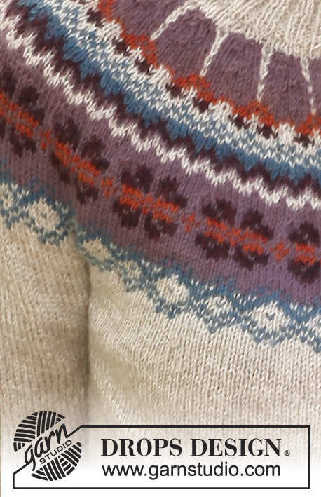 Bergen / DROPS 142-1 - Strikket DROPS jakke i ”Alpaca” med rundt bærestykke, lommer og norsk mønster. Str XS – XXXL
