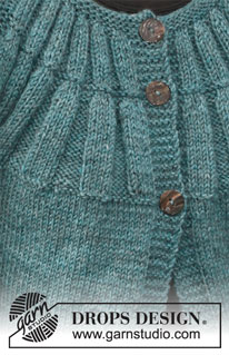 Abbey / DROPS 142-14 - Saco DROPS, de punto, con mangas cortas y pechera redonda en “Karisma”. Talla: S – XXXL.
