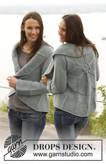 Mint Star / DROPS 142-15 - Gestrickte DROPS Kreisjacke in ”Nepal”. Größe S - XXXL.