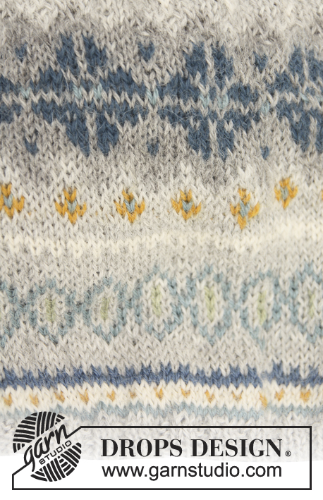 Autumn Aurora / DROPS 143-29 - Knitted DROPS socks with fair-isle pattern in ”Alpaca”.