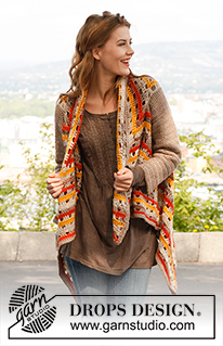 Jennifer / DROPS 143-38 - Heklet DROPS jakke i ”Nepal”, ”Big Fabel” og ”Alpaca Boucle”. Str S - XXXL.