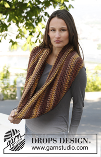 Jasmine / DROPS 143-42 - Heklet DROPS hals i ”Big Delight”.