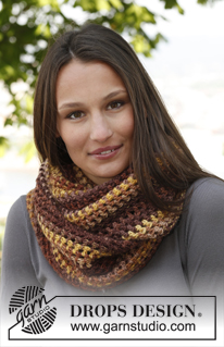 Jasmine / DROPS 143-42 - Heklet DROPS hals i ”Big Delight”.