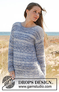 Summer skies / DROPS 145-11 - Kootud DROPSi  venitatud silmustega dzemper lõngadest ”BabyAlpaca Silk” ja ”Kid-Silk”. Suurused S - XXXL.