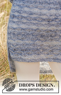 Summer skies / DROPS 145-11 - Kootud DROPSi  venitatud silmustega dzemper lõngadest ”BabyAlpaca Silk” ja ”Kid-Silk”. Suurused S - XXXL.
