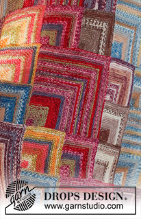 Moroccan colors / DROPS 145-24 - Stickad DROPS filt med Dominorutor i ”Fabel”