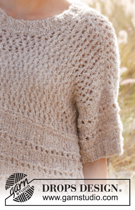 Breeze / DROPS 146-22 - Strikket DROPS tunika i ”Alpaca Bouclé”. Str S - XXXL