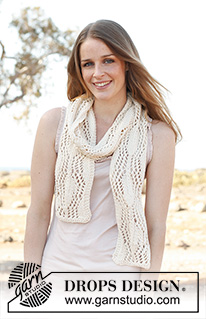 Alessia / DROPS 146-26 - Écharpe ajourée DROPS en ”Big Merino”.