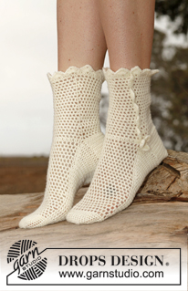 Lisbeth / DROPS 146-39 - Crochet DROPS socks in Fabel. Size 35 to 43