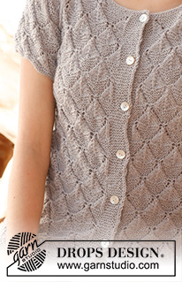 Alvira / DROPS 146-5 - Knitted DROPS jacket with lace pattern and raglan in ”BabyAlpaca Silk”. Size: S - XXXL.