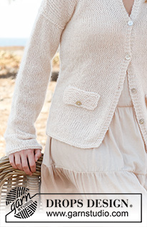 Mariah / DROPS 146-6 - Giacchino DROPS lavorato ai ferri in BabyAlpaca Silk e Kid-Silk. Taglie: S - XXXL.