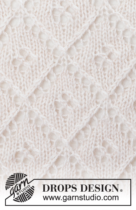 French garden / DROPS 146-7 - Knitted DROPS shawl with lace pattern in ”BabyAlpaca” and ”Kid-Silk”. 