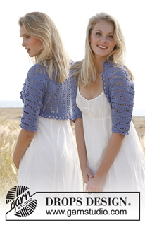 Caroline / DROPS 147-4 - Crochet DROPS bolero with lace pattern in ”BabyAlpaca Silk”.  Size: S - XXXL