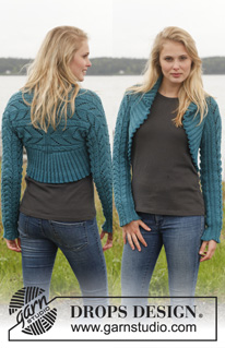 Valkyrie / DROPS 149-12 - Strikket DROPS sjælevarmer i ”Merino Extra Fine” med snoninger og hulmønster. Str S - XXXL