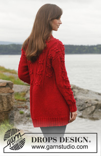 Gladiola / DROPS 150-10 - Knitted DROPS jacket with cables and shawl collar in ”Lima”. Size: S - XXXL.