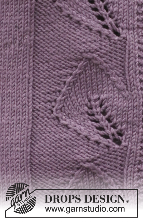 Ilona / DROPS 151-27 - Veste DROPS avec motif feuilles, en  ”Big Merino”. Du S au XXXL.
