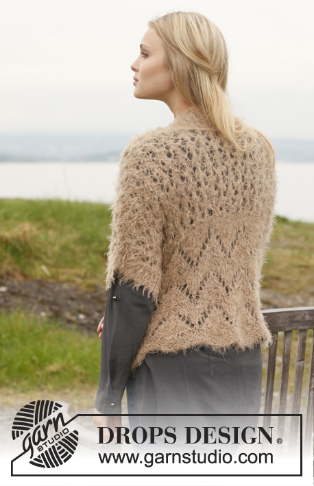 Paola / DROPS 151-28 - Knitted DROPS jacket with lace pattern in ”Symphony” or Melody.  Size: S - XXXL.