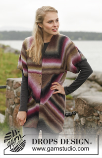 Geometry / DROPS 151-29 - Knitted DROPS jacket with domino squares in ”Delight”. Size: S - XXXL.