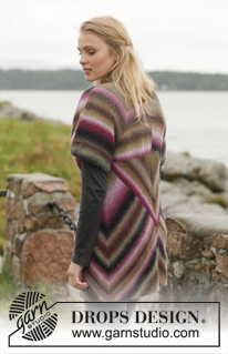 Geometry / DROPS 151-29 - Knitted DROPS jacket with domino squares in ”Delight”. Size: S - XXXL.