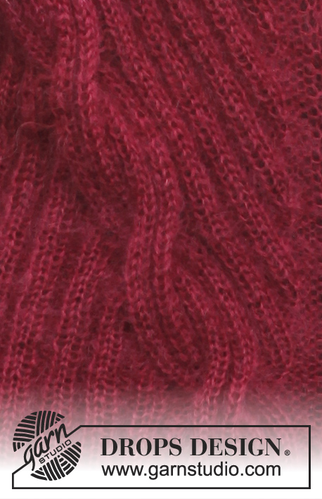Ruby Tuesday / DROPS 151-36 - Gilet DROPS avec torsades, côtes  et manches courtes, avec 2 fils ”Kid-Silk”. Du S au XXXL.